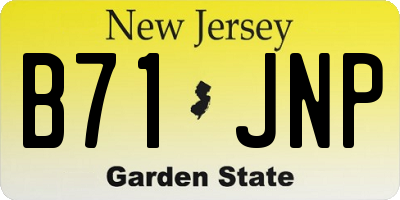 NJ license plate B71JNP