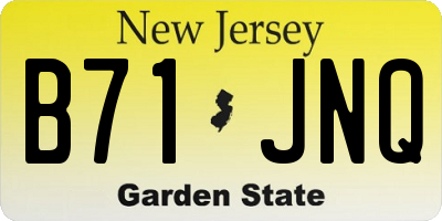 NJ license plate B71JNQ
