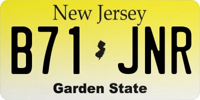 NJ license plate B71JNR