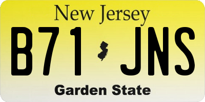 NJ license plate B71JNS