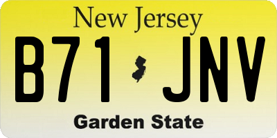 NJ license plate B71JNV