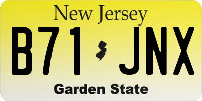 NJ license plate B71JNX