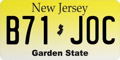 NJ license plate B71JOC