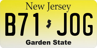 NJ license plate B71JOG