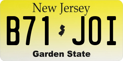 NJ license plate B71JOI