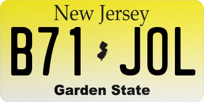 NJ license plate B71JOL
