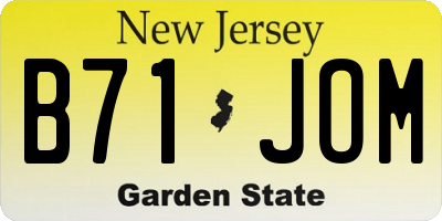 NJ license plate B71JOM