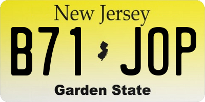 NJ license plate B71JOP