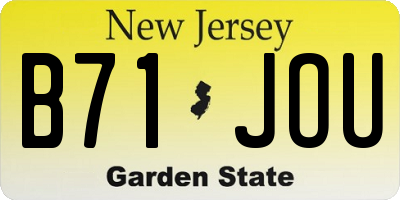 NJ license plate B71JOU