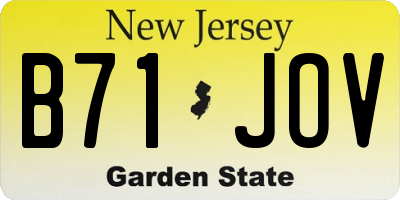 NJ license plate B71JOV