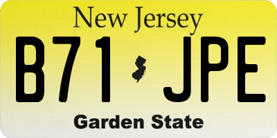 NJ license plate B71JPE