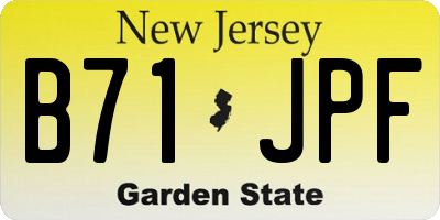 NJ license plate B71JPF