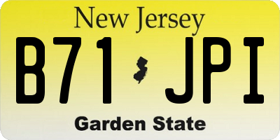 NJ license plate B71JPI