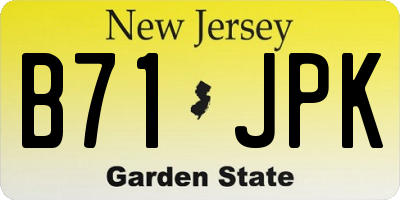 NJ license plate B71JPK