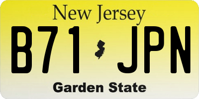 NJ license plate B71JPN