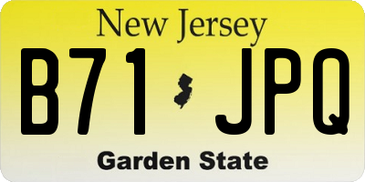 NJ license plate B71JPQ