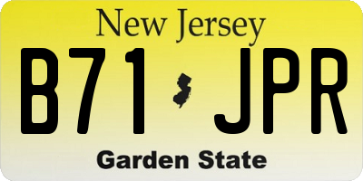 NJ license plate B71JPR