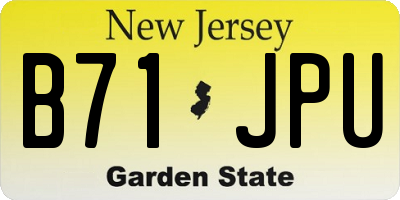 NJ license plate B71JPU