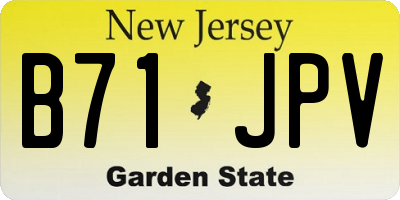 NJ license plate B71JPV