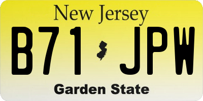 NJ license plate B71JPW