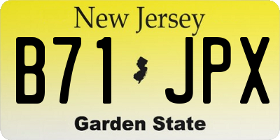 NJ license plate B71JPX