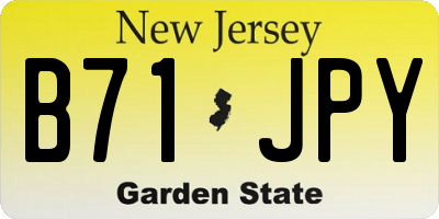 NJ license plate B71JPY