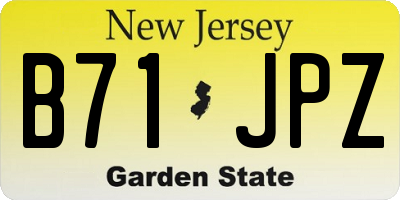 NJ license plate B71JPZ