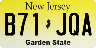 NJ license plate B71JQA