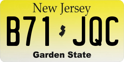 NJ license plate B71JQC