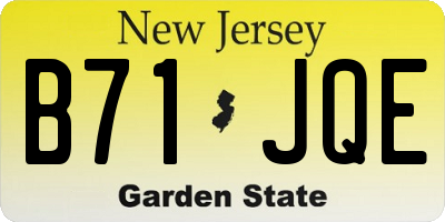 NJ license plate B71JQE