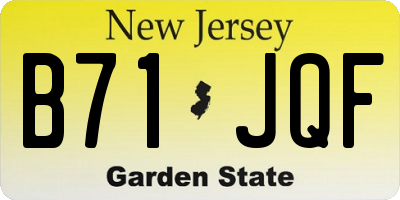 NJ license plate B71JQF
