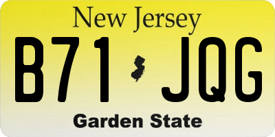 NJ license plate B71JQG
