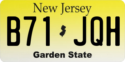 NJ license plate B71JQH