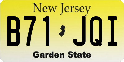 NJ license plate B71JQI