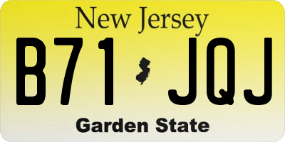 NJ license plate B71JQJ