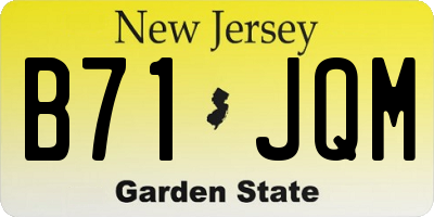 NJ license plate B71JQM