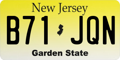 NJ license plate B71JQN