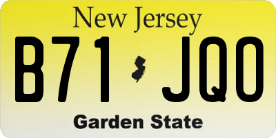 NJ license plate B71JQO