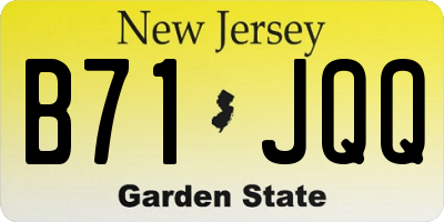 NJ license plate B71JQQ