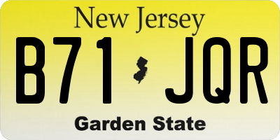 NJ license plate B71JQR