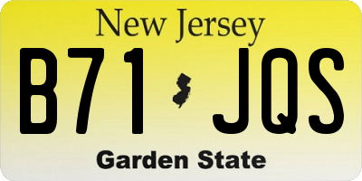 NJ license plate B71JQS