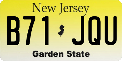 NJ license plate B71JQU