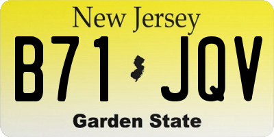 NJ license plate B71JQV