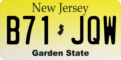 NJ license plate B71JQW
