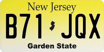 NJ license plate B71JQX
