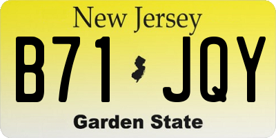 NJ license plate B71JQY
