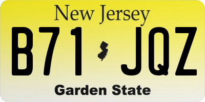 NJ license plate B71JQZ