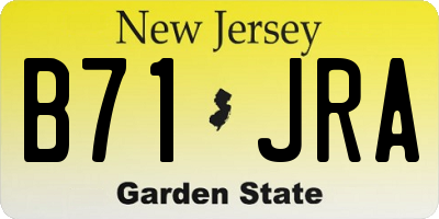 NJ license plate B71JRA