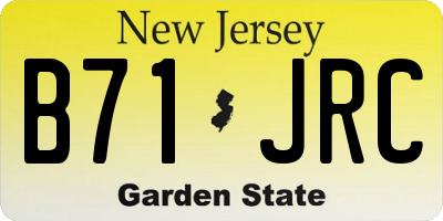 NJ license plate B71JRC