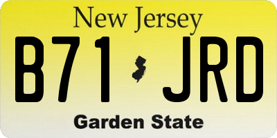 NJ license plate B71JRD